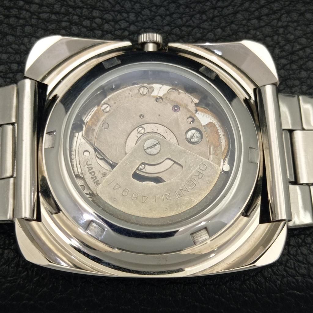 USED AUTOMATIC 46941 VINTAGE ORIENT JAPAN MENS BLACK COLOR DIAL WATCH a702207-5 R123-a702207
