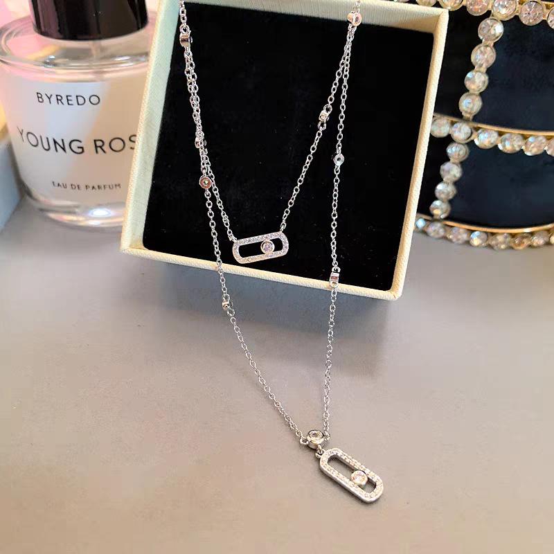 Women’s Double-Layer Zircon Necklace: Elegant, Niche Fashion Jewelry