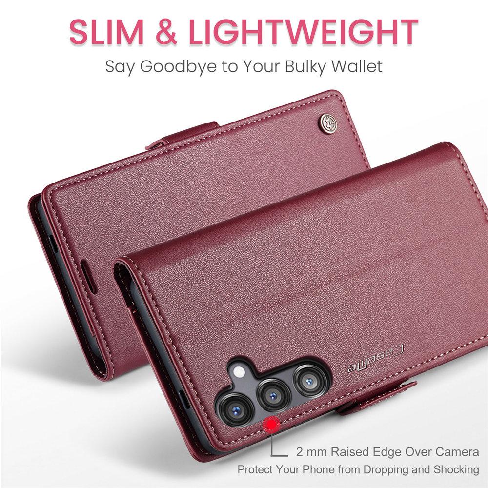 S24FE Magnetiskt Flippedfodral för Samsung Galaxy S24 FE Capa Plats för Kreditkort Läderfodral för Galaxy S24FE Funda