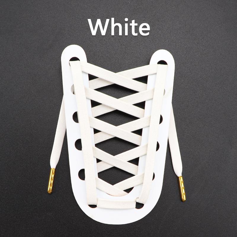 New Gold Silver Flat Rope Shoelace Luxury Faux PU Leather Shoelaces Metal Head Sneakers Casual Shoes Laces 80/100/120/140/160cm