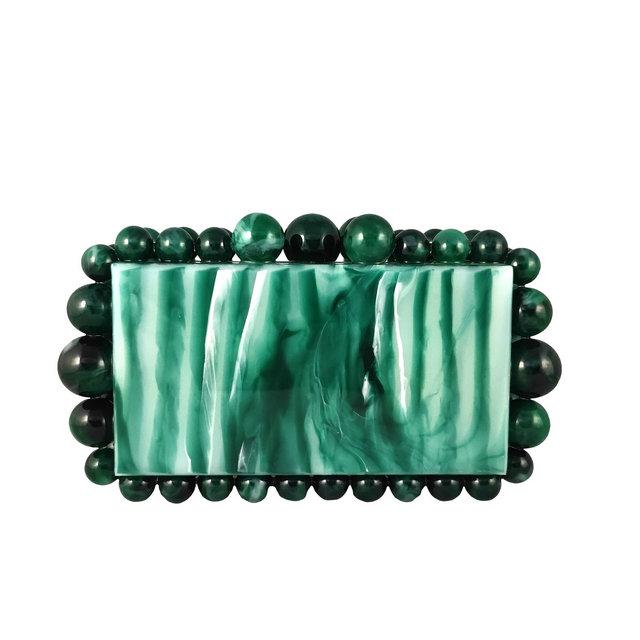 Boutique De FGG Women Acrylic Box Clutch Beaded Evening Handbags Casual Clutches Purse Chain Shoulder Bags Crossbody Bag