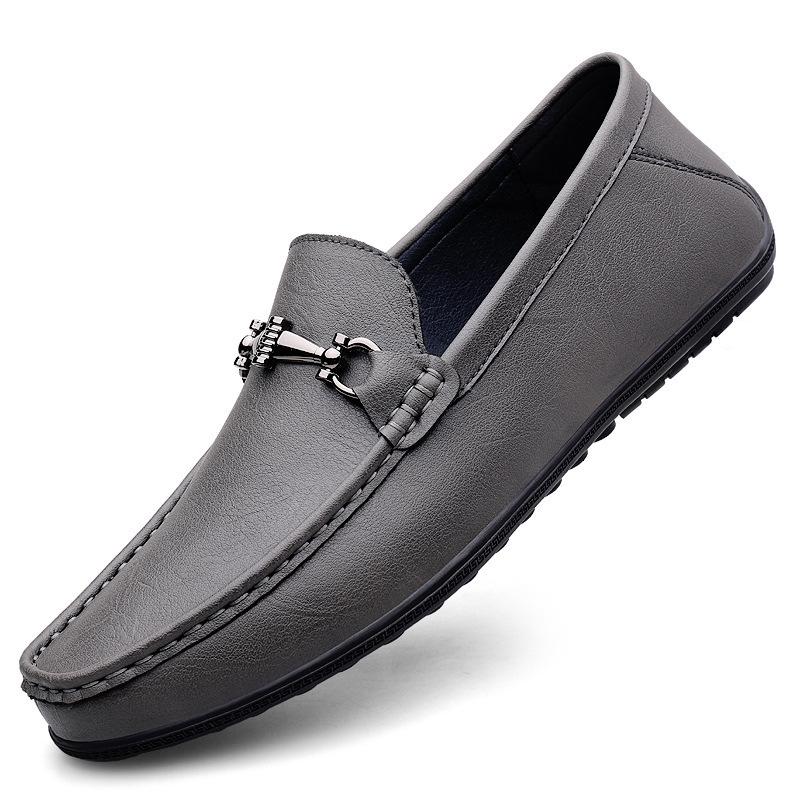 Men's Breathable Slip-on Leather Driving Shoes - Soft Sole, Small & Large Sizes Available