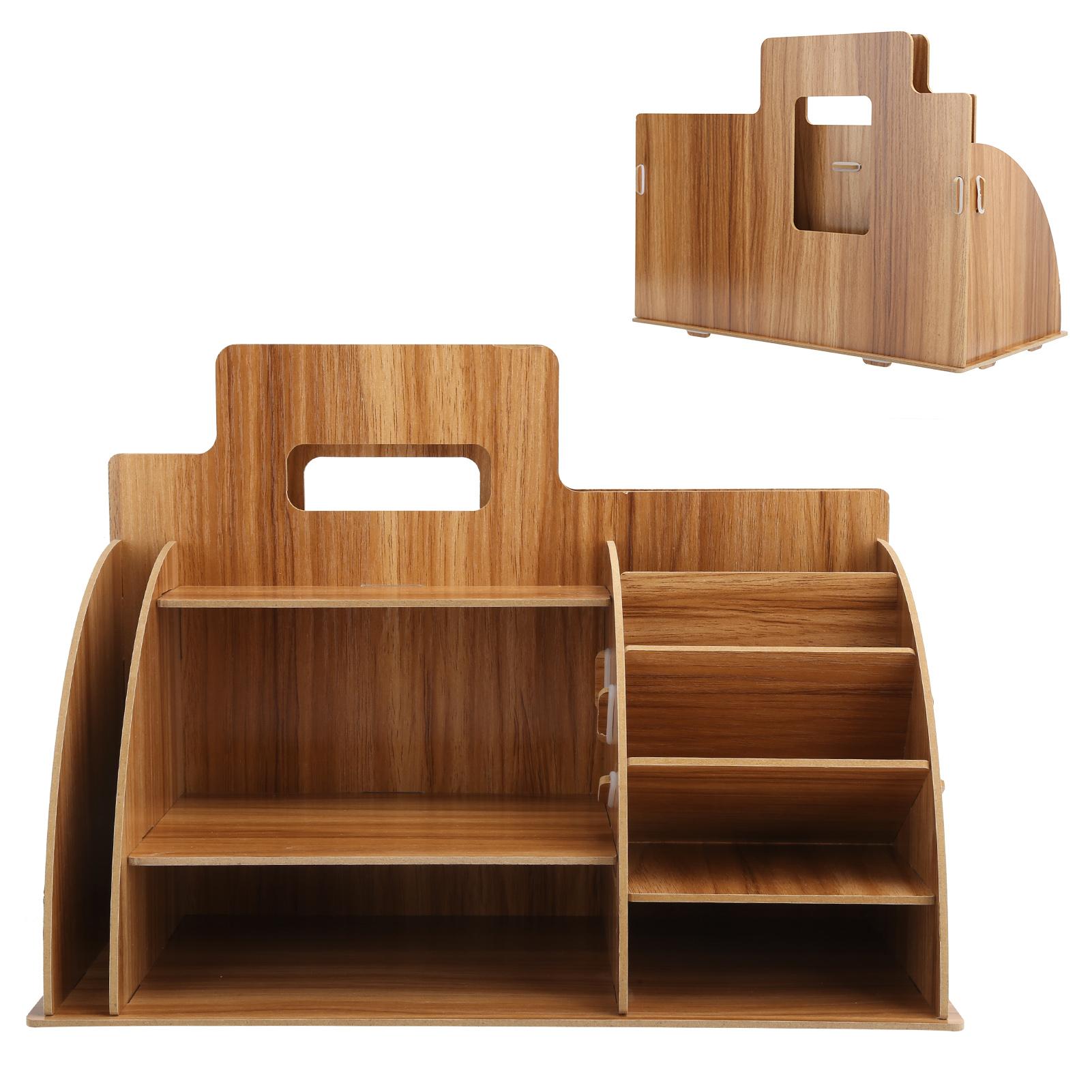 

Wood Desktop Innovative Cosmetics Stationery Storage Rack for