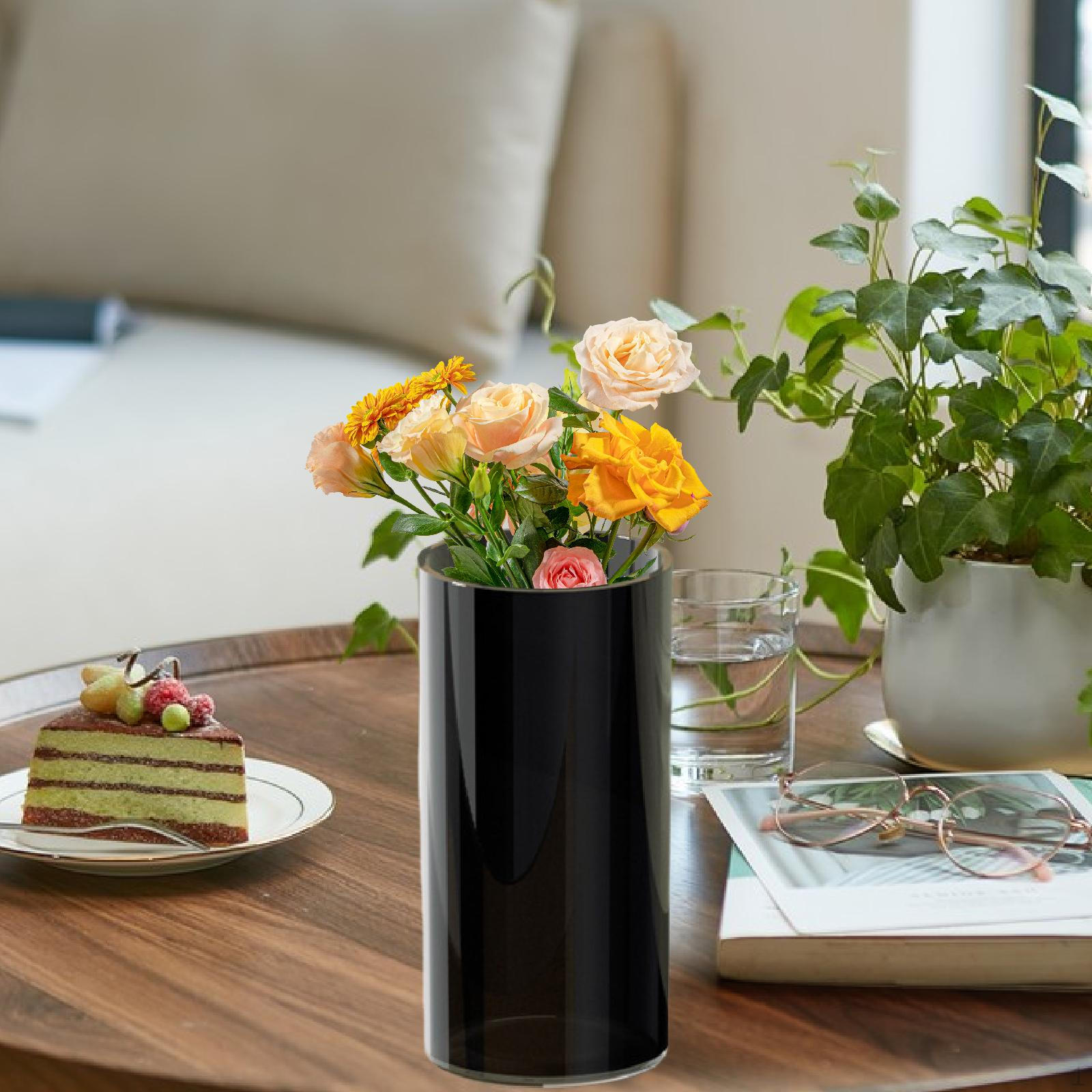 

Cylindrical Vase for Hydroponic Plants, Ideal Home Decor Or As A Gift. Decorative Standing Height 20cm