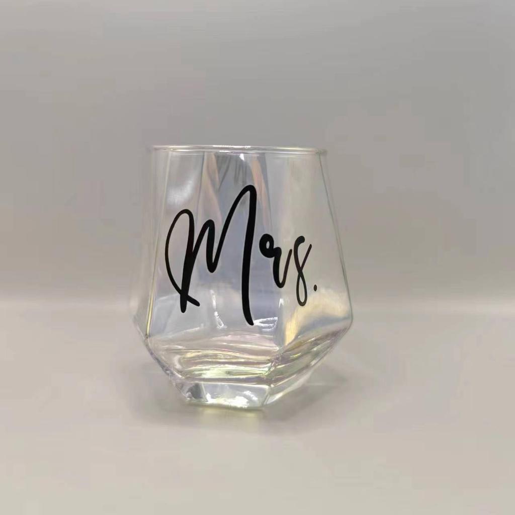 Sechseckiges Diamantglas: Bunter Getränke- und Whiskybecher