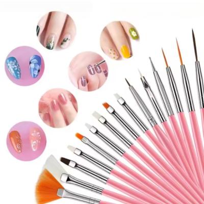 15pcs Professional Nail Art Brush Set Design Tip Acrylic UV Gel Lines Painting Drawing Carving Dotting Pen DIY Manicure Tool