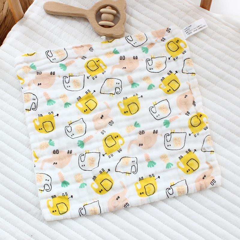 30x30cm Pure Cotton Bubble Cotton Gauze Square Towel Kindergarten Type A Baby Saliva Towel Infant Small Towel 6 Layers