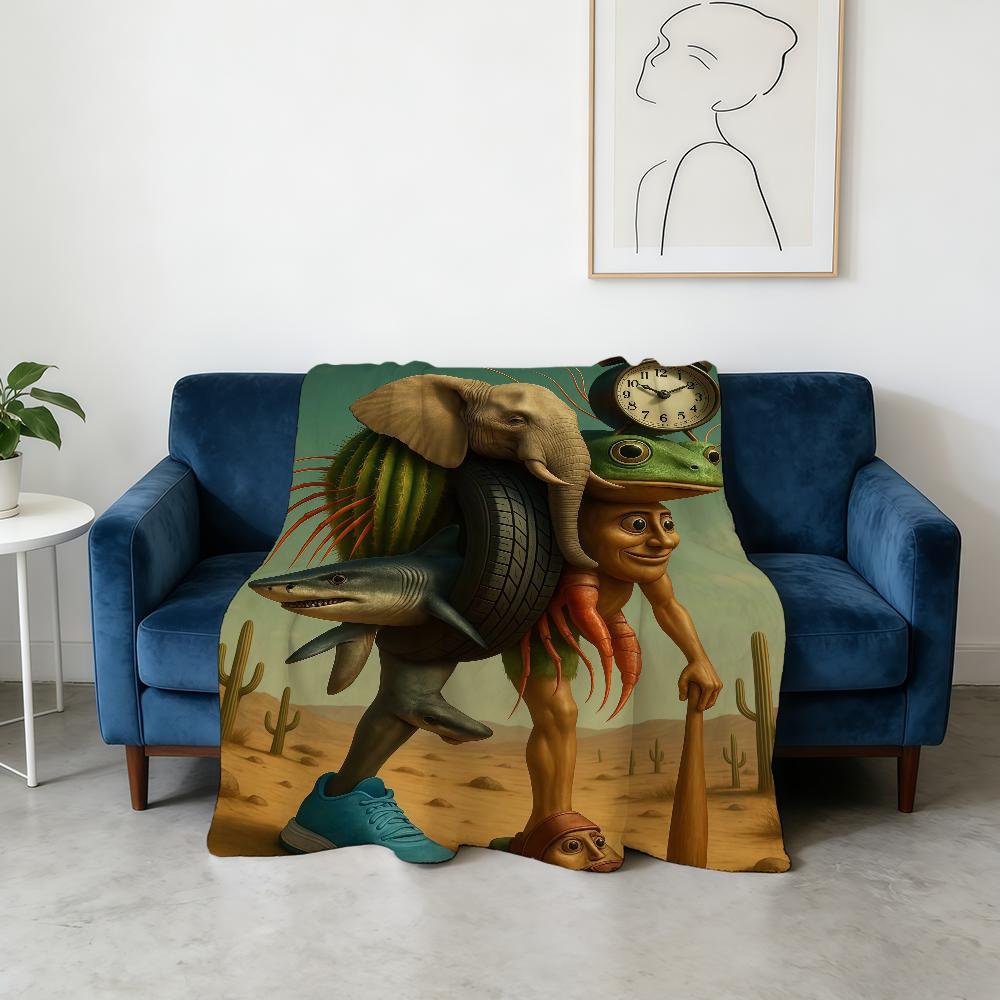 Blanket Super Warm Brainrot Comfortable Meme Plush Throw Blanket Child Home Italian Sofa Bedroom Gift