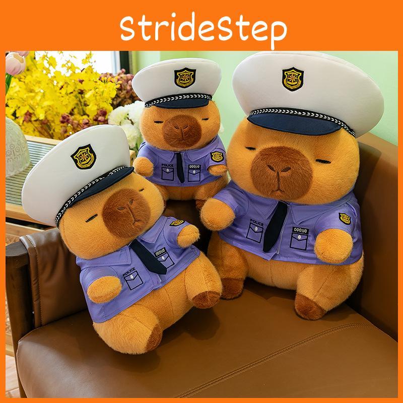 Police Capybara Cartoon Plush Toy Stuffed Animal Doll Decorations Kids Gift