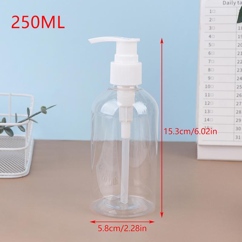 

200-500 мл Портативные пустые бутылки-дозаторы с помпой Цилиндрические Шампунь Лосьон Прочные Многоразовые контейнеры для жидкого мыла 250ml