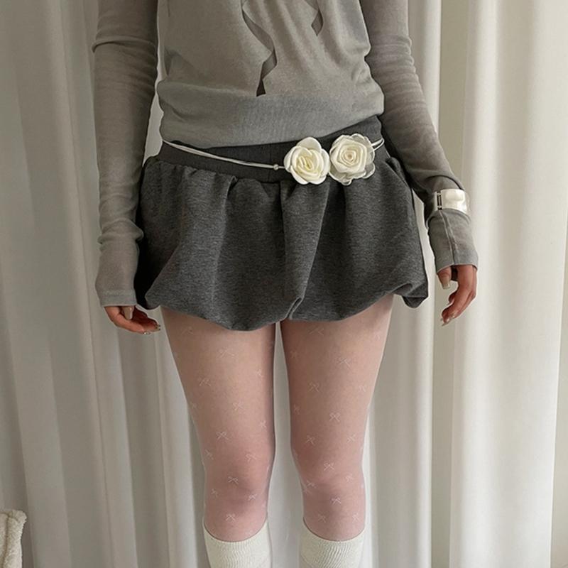 Elegant Rose Waist Chain Choker Necklace Imitation Pearls Floral Collar Chain Jewelry for Women Adjustable Length