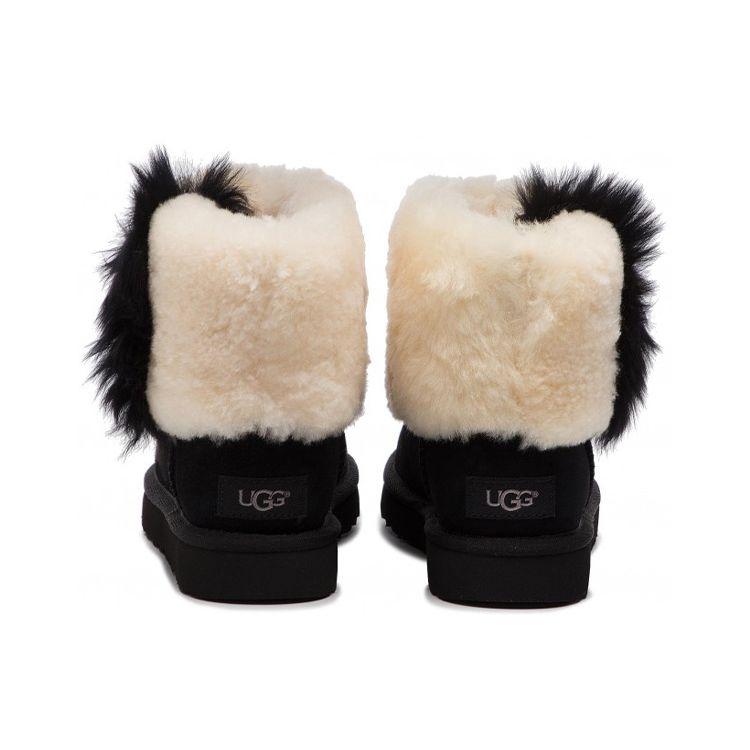 UGG Vintage Lightweight Warm Non-Slip Suede Sheepskin Snow Boots Women Boots Black 1101039-BLK