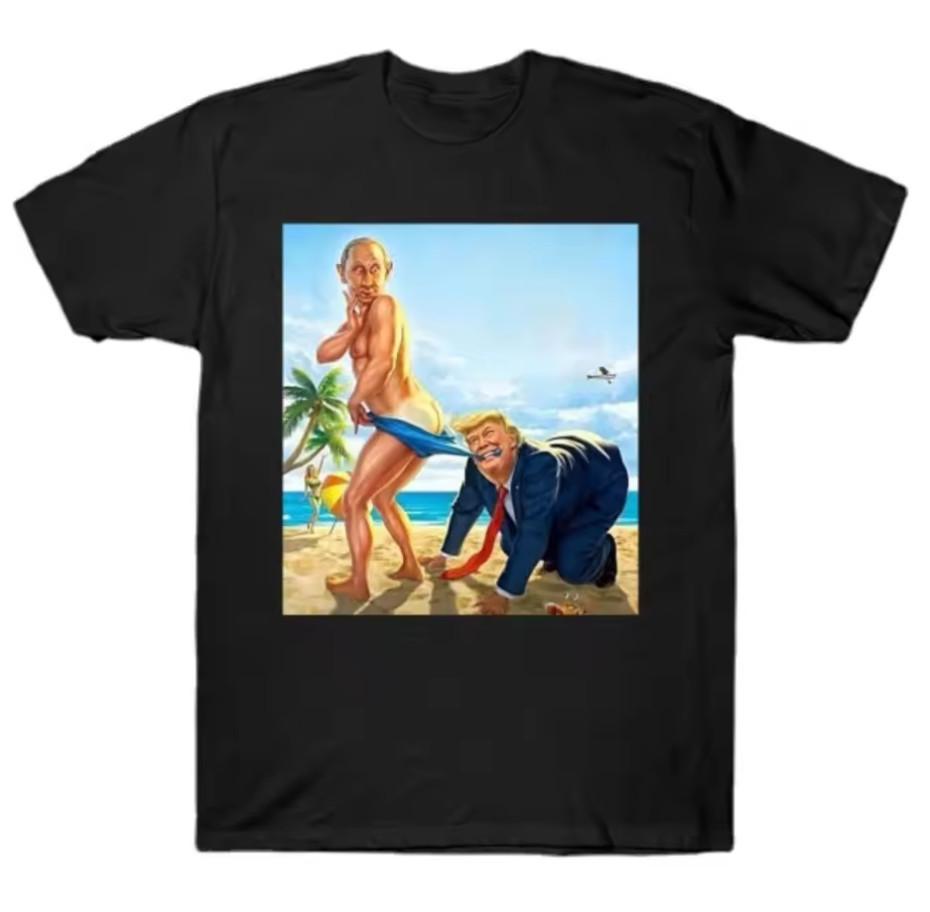 

Funny Trump Putin Beach Comics T-shirt size S-4XL M