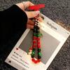 8 inch Length Handmade Beaded Christmas Phone Strap Lanyard Charm Festive Holiday Accessory Hanging Ornament Gift