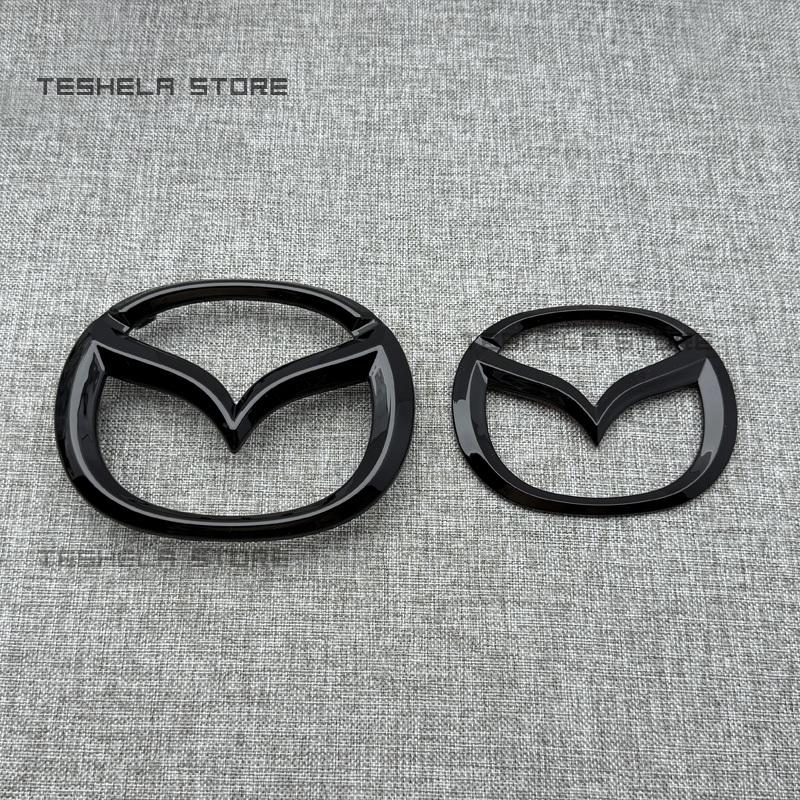 Gloss Black Logo ABS Chrome Black Car Front Hood Emblem Bonnet Badge Rear Trunk Badge For MAZDA CX-5 MAZDA3 AXELA MAZD6 MAZDA5 vf2