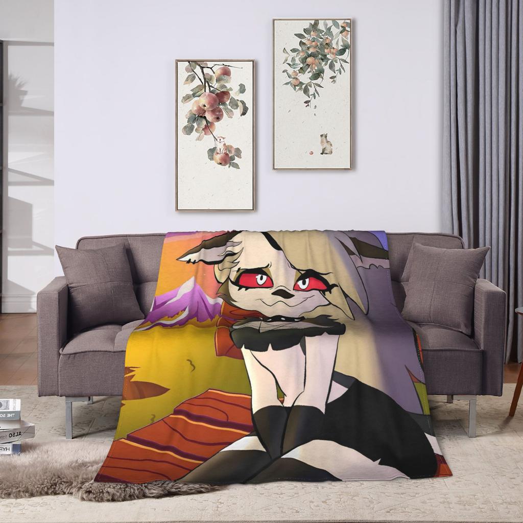 Helluva Boss Loona Flannel Blanket Warm Soft Bedding Throws for Couch Chair Airplane Travel Print Bedspread Sofa Bed Cover