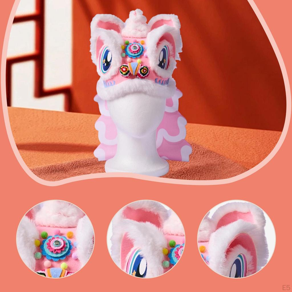 Klobouk Lvího tance DIY Sada materiálů Pokrývka hlavy Dekorace pro čínský Nový rok pro domácnost