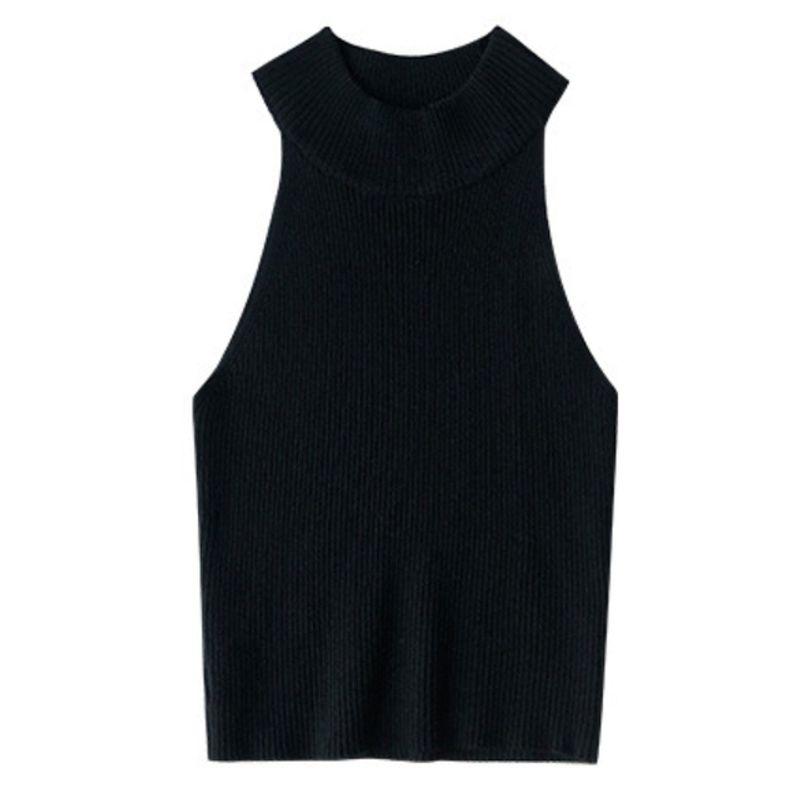 round Neck Elastic Narrow Shoulder Sleeveless Vest