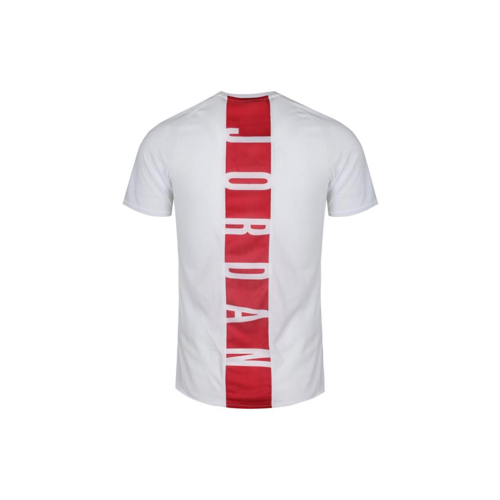 Jordan T Shirts Men's White Crew Neck Moderate Straight Fit 889714-102