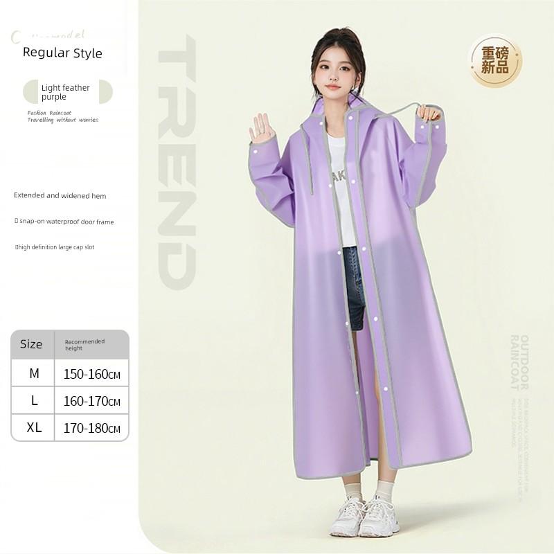 Raincoat for Women, Long Style, Full-Body Storm-Proof, Suitable for Adults, Electric Scooters, and Students, Integrated Rain Poncho for School Use
