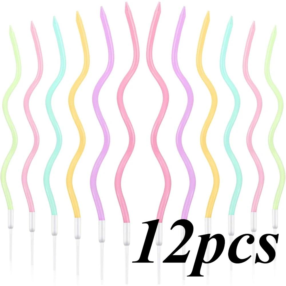 6/12 /36/72pcs/20setBirthday Candles Spiral Cake Candles  Long Thin Cake Candles For Wedding Party And Cake Decoration