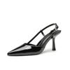 8369-5 Women's Closed Toe Stiletto High Heels - Summer 2023 Patent Leather Pointed Sandals