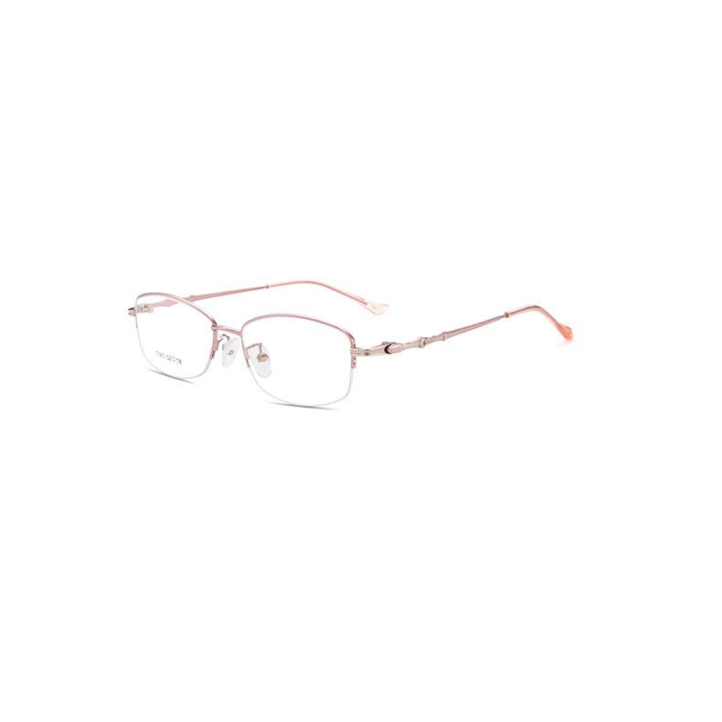 High-End Women'S Business Glasses Frame Metal Alloy Glasses Frame Half Frame Myopia Glasses Frame