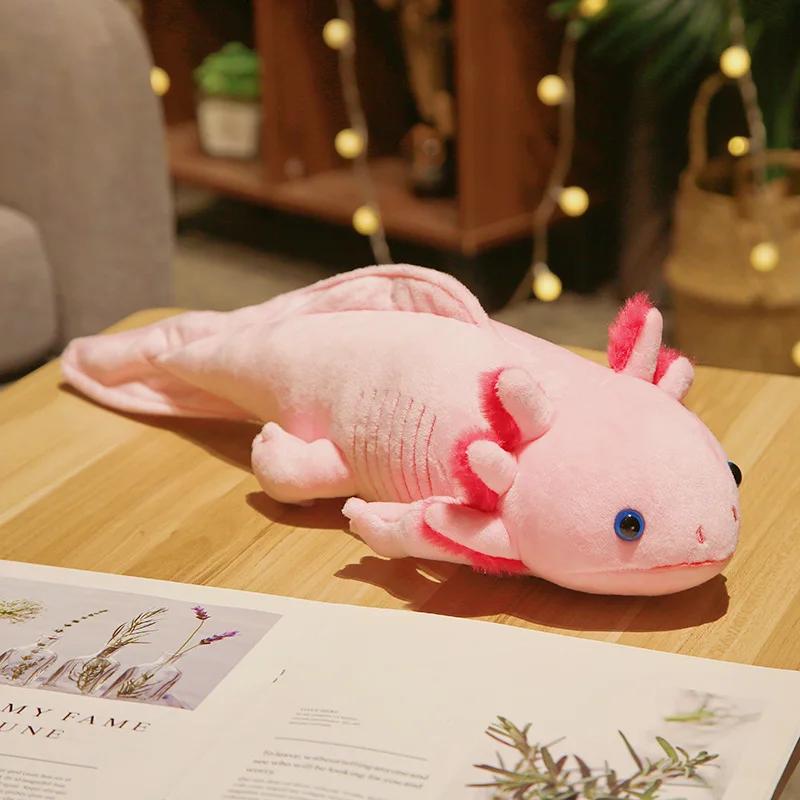45cm Cute Salamander Plush Toy Simulating Dinosaur Stuffed Doll Kawaii Mexican Salamander Animal Doll
