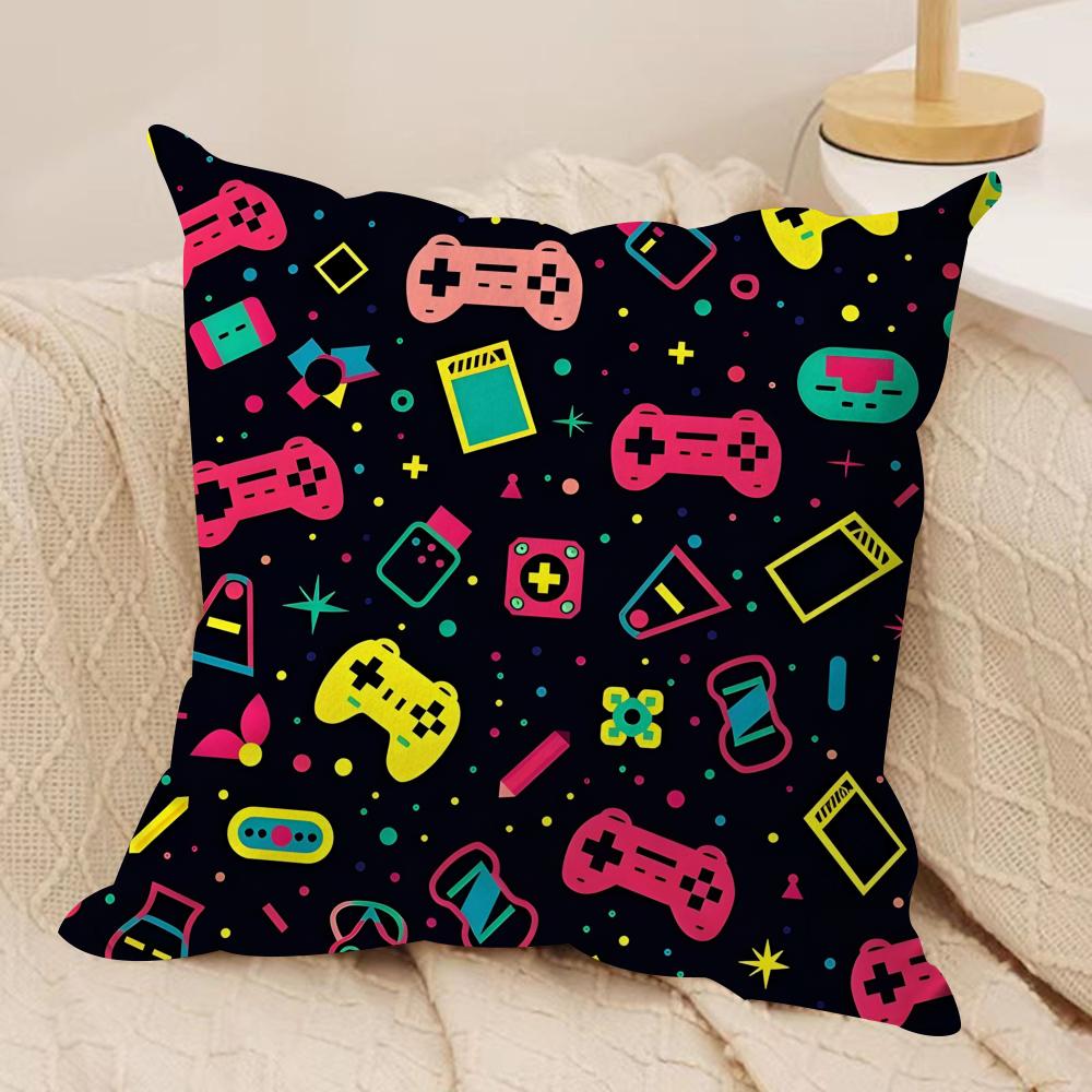 Game Handle Cushion Cover Soft Plush Fabric DoubleSided Printed Sofa Cushion Cover for All Seasons Home Decor Gift