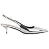 Signoria Leather Slim Heel High Heels 4.5cm Women's Silver 812199 AADG6 8106