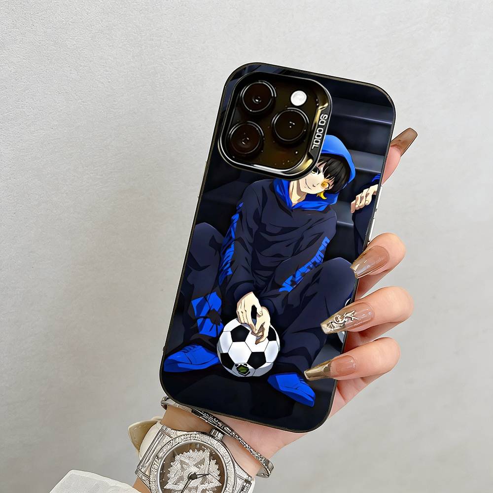 

Чехол для телефона Blue-Lock Батира Мегуру для iPhone 17,16,15,14,13,12,11 Plus,Pro Max,XS, Цветная серебристая внутренняя крышка iPhone15Plus