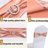30pcs Elegant Golden Bow Chair Belts Elastic Bow Ribbon Chairs Back Decoration Gold Foil Tie Neatly Sewn Edges Sparkling Buckle