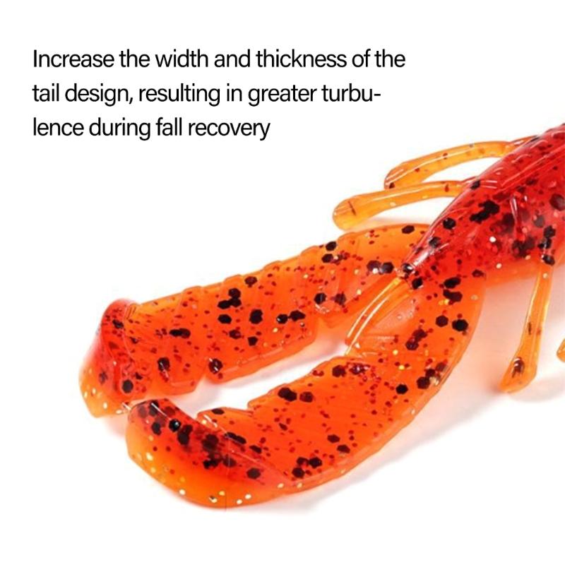 8pcs Artificial Swimbait Saltwater Fishing Tackle Fishing Baits Lure Shrimp Soft Baits 7.5cm 3.7g Crawfish Lures