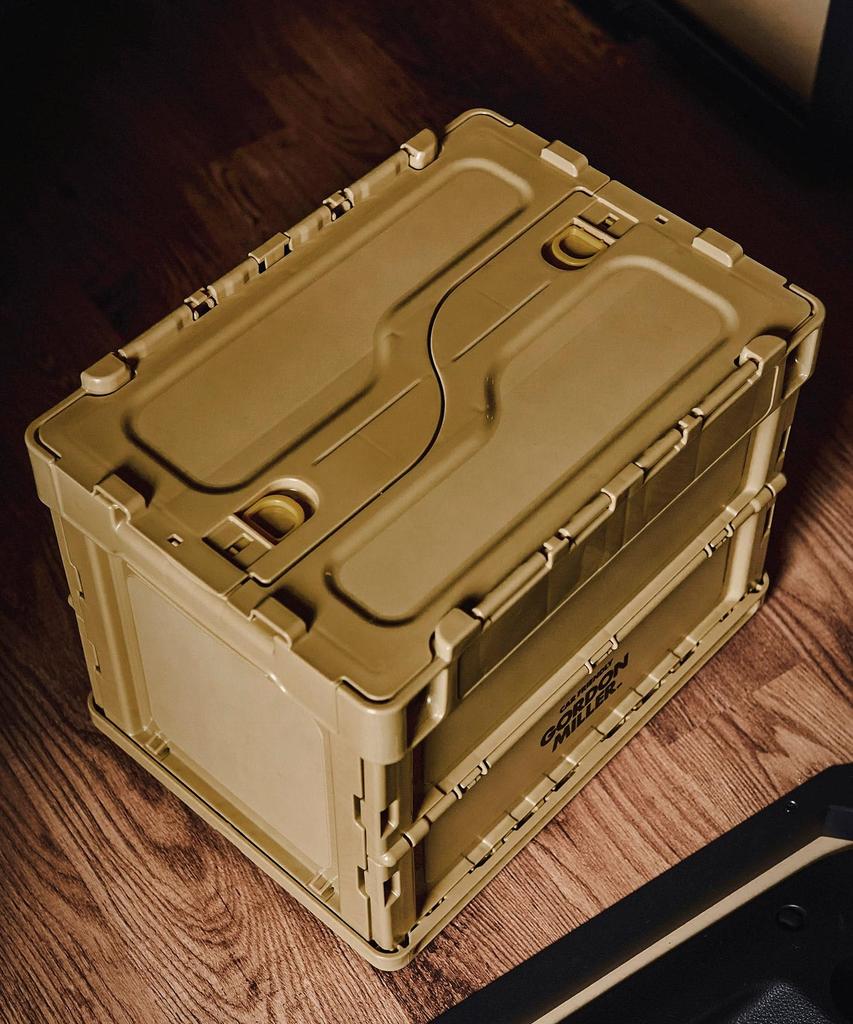 GORDON MILLER 20L Folding Container for Cars, Garage Cargo Rack, Foldable Storage Box, Coyote Beige, 1558849