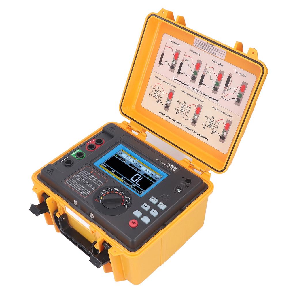 Waterproof Box Resistance Tester Insulation Resistance Tester High Voltage Resistance Megohmmeter with Waterproof Box ETCR3500B