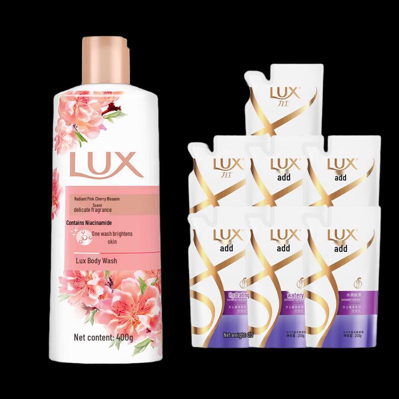 LUX Pink Cherry Blossom Fragrance Shower Gel & Shampoo Set (1.8kg)