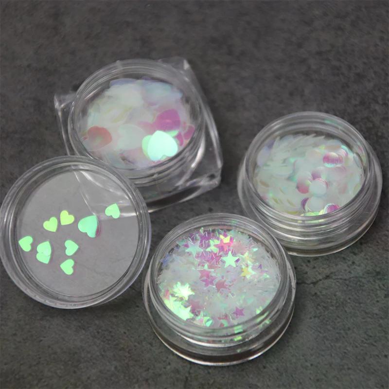 1Box Holographic Laser Nail Sequins - Super Glitter Northern Lights Flakes, DIY Sparkle Manicure Accessories for Salon Home
