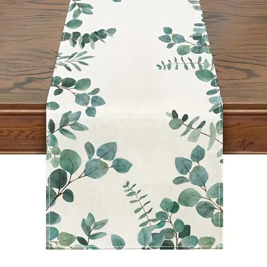 Jarní květinový běhoun s kvetoucími květinami, stolní prádlo, tulipán, pratelný ubrus pro domácí, farmářské, večeře, dekorace