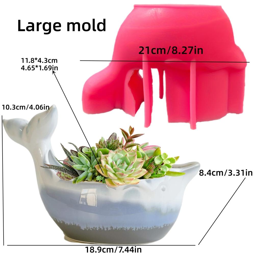 Großer Blauwal Sukkulenten Pflanze Blumentopf Harz Silikonform Meeresschildkröte Robbe Kerzenbecher Aufbewahrungsbox Beton Gipsform