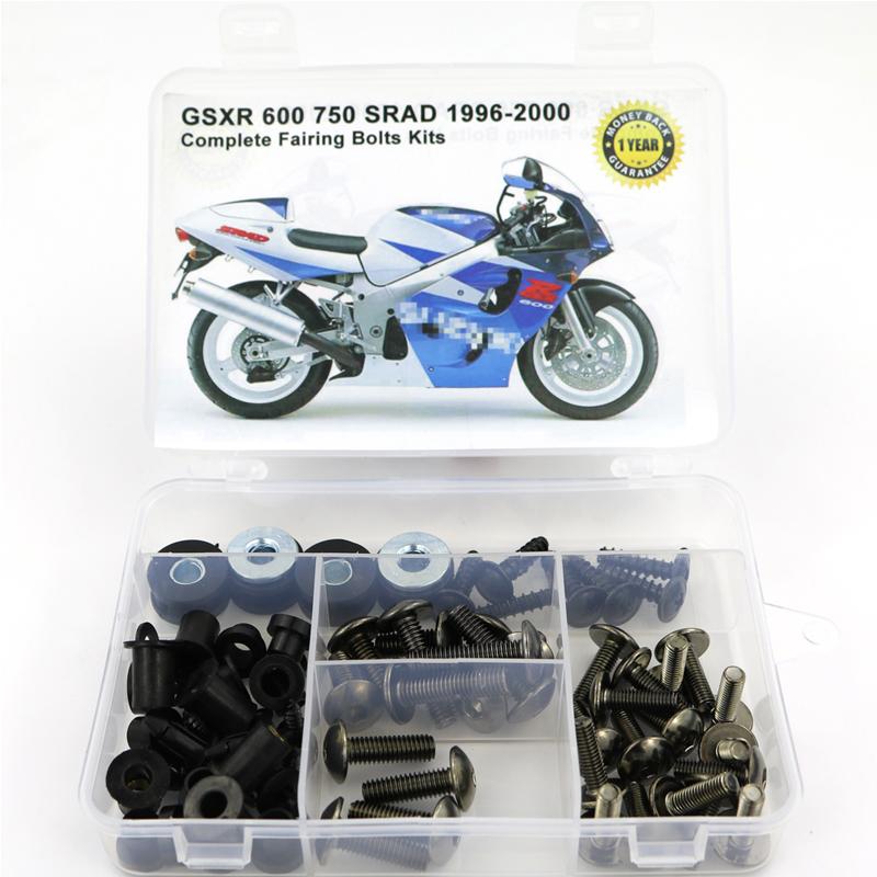 Fit For Suzuki GSXR600 GSXR750 SRAD 1996-2000 Motorcycle Complete Full Fairing Bolts Kit Steel Clips Speed Nuts Covering Bolts