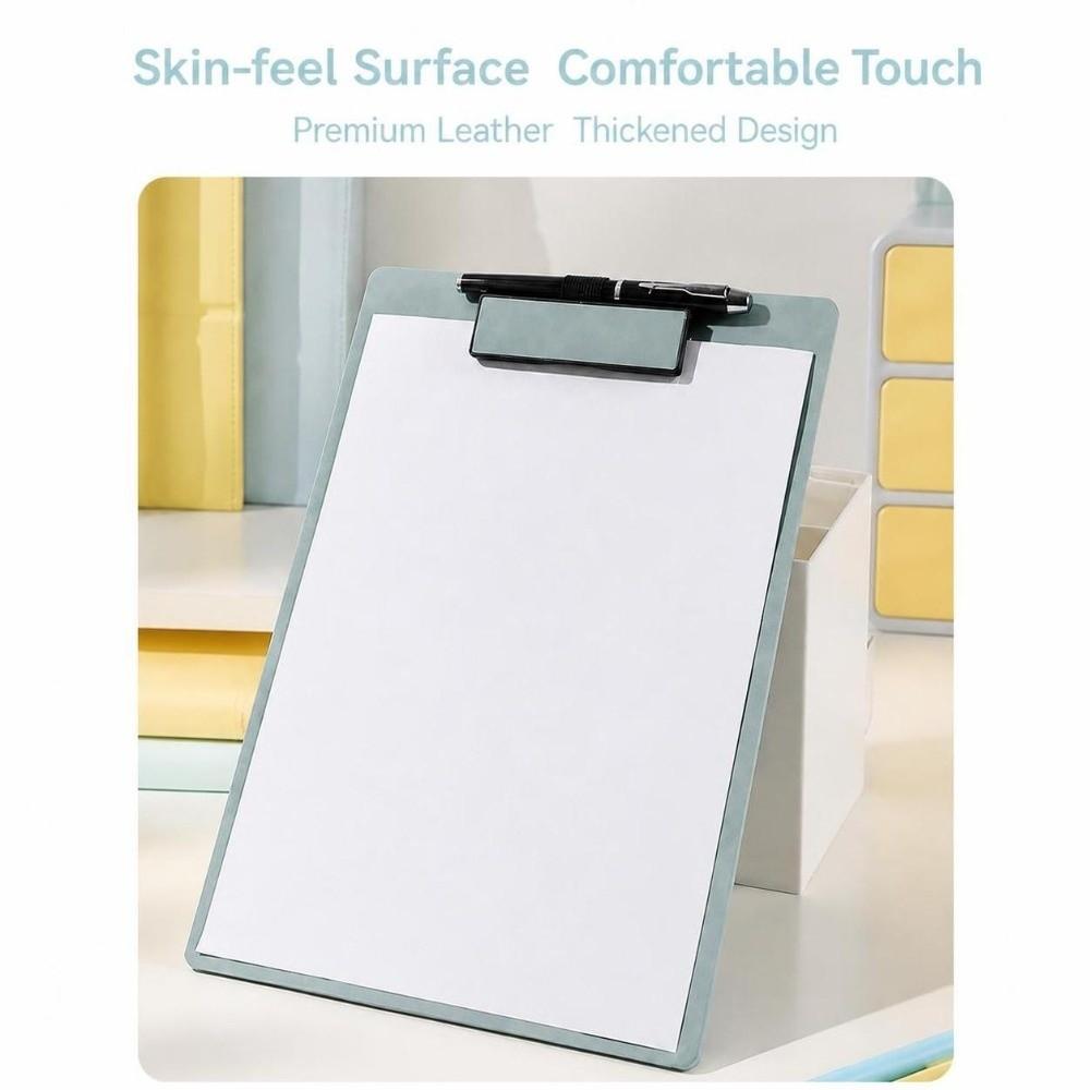 1Pc PU Leather Writing Board Hard Document Folder Portable Paper Clip Board Conference