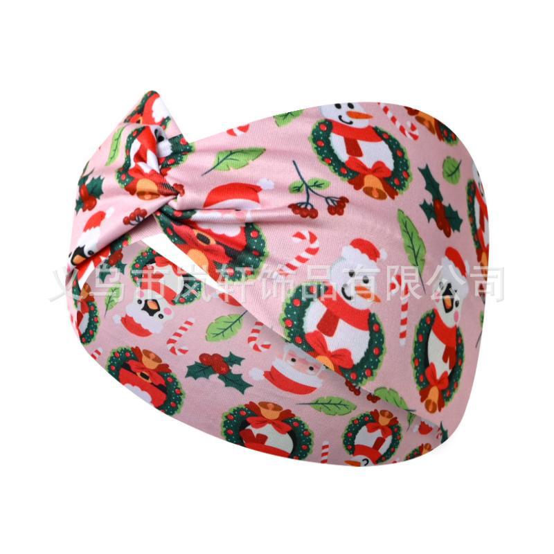 Women's Christmas Sweatband Headband: Sweat-Absorbing Hairband for Fitness, Yoga, and Running