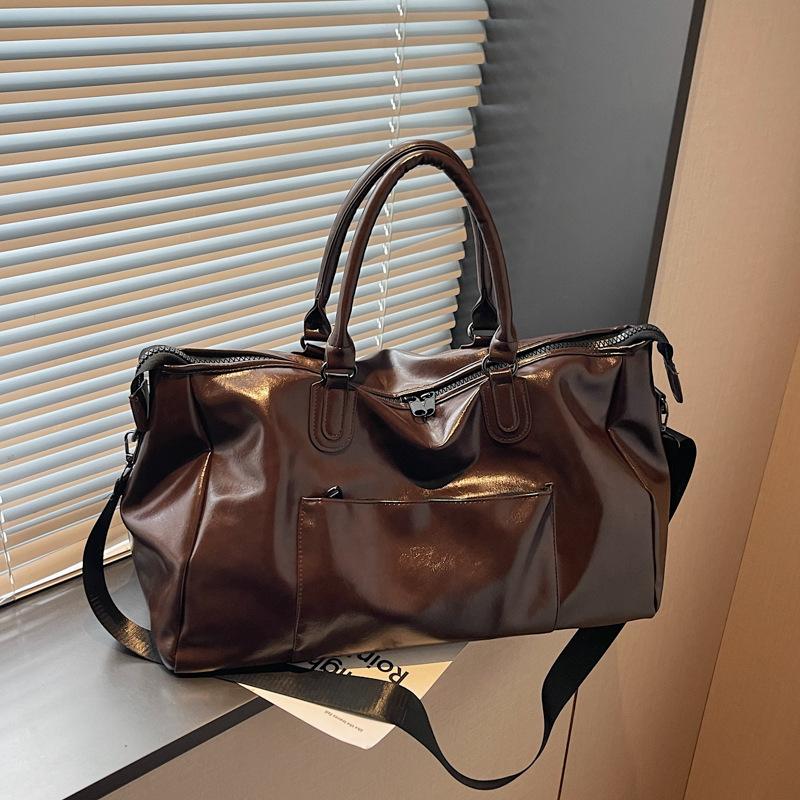 Leather Retro Hand-held Travel Bag for Men, Large Capacity Outdoor Sports and Fitness Bag for Women, Crossbody Bag for Business Travel