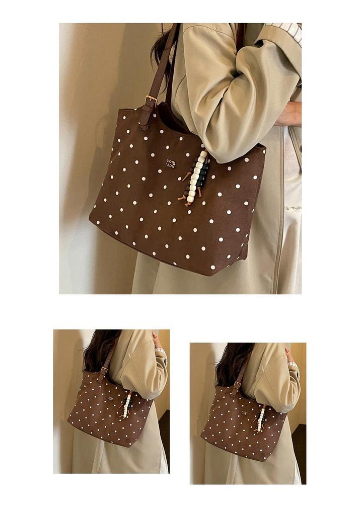 Polka Dot Women's Versatile Tote Bag - Large Capacity Niche Fashion Shoulder & Crossbody Bag