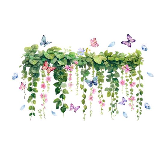Pegatinas de Pared de Enredaderas Colgantes Plantas Verdes Hojas Pegatina de Pared Extraíble Pelar y Pegar Murales Artísticos de PVC para Sala de Estar Dormitorio Aula Cocina