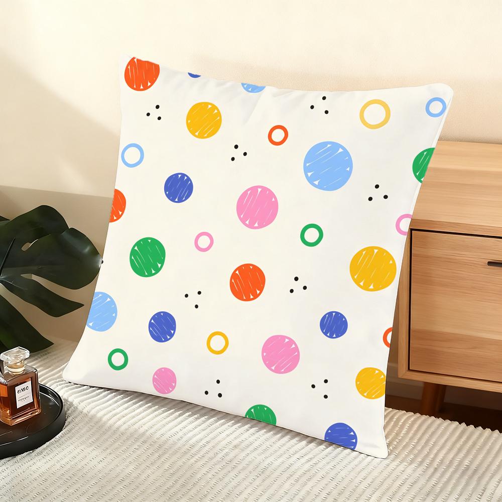 rainbows and hearts Cushion Cover Soft Short Plush Pillow Cover Smooth Cozy Texture Aesthetic Cushion Case Home Decor