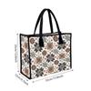 Bohemian Floral Printed Canvas Tote Bag for Daily Use