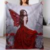 Winter Rose Butterfly Fairy Throw Blanket Flannel Fleece Soft Warm Throw Blanket