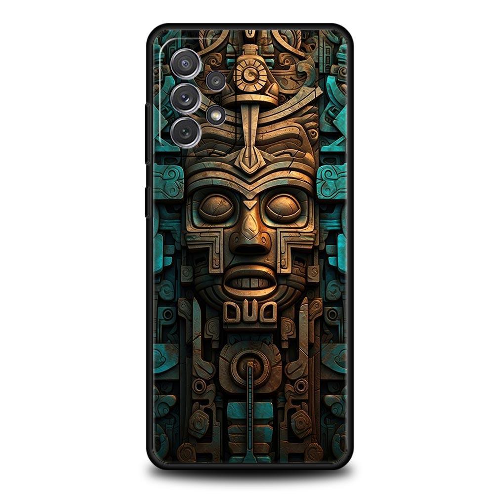 Vintage Totem Painting Phone Case for Samsung Galaxy A55 A35 A17 A07 A15 A13 A25 A51 A71 A72 A73 A32 A52 A52S A41 Soft TPU Shell