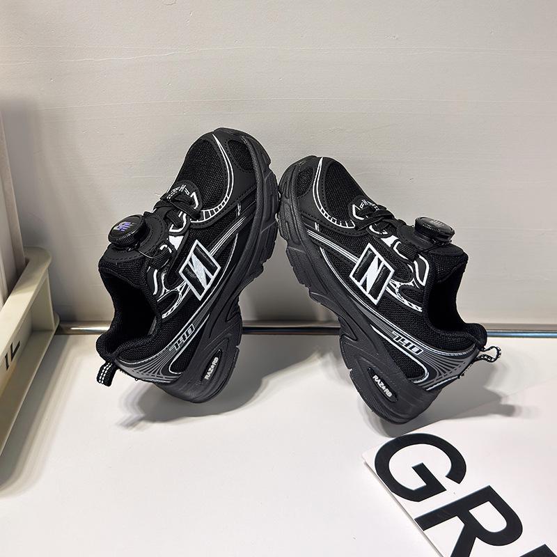 Kids' Breathable Sports Shoes with Rotating Button - Comfortable for Boys and Girls